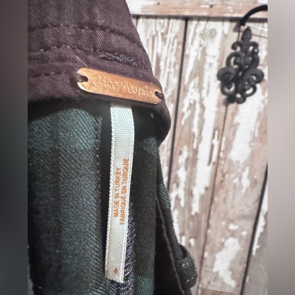 Free People Plaid Cropped Pants Green Size 4 - Picture 3 of 11